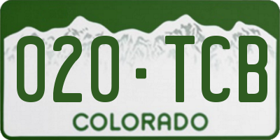 CO license plate 020TCB