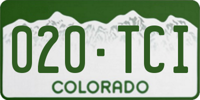 CO license plate 020TCI