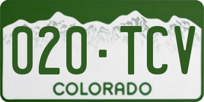 CO license plate 020TCV