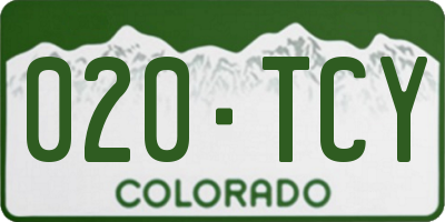 CO license plate 020TCY
