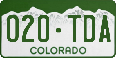 CO license plate 020TDA