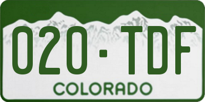 CO license plate 020TDF
