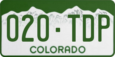 CO license plate 020TDP