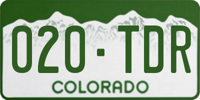 CO license plate 020TDR