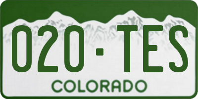 CO license plate 020TES