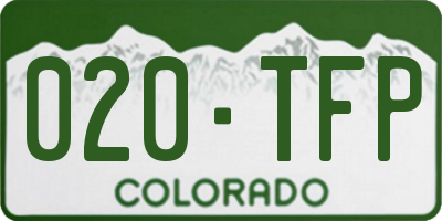CO license plate 020TFP