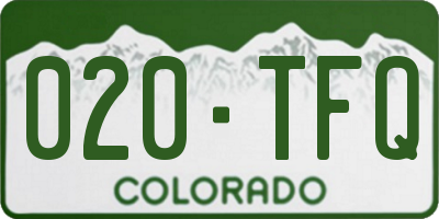 CO license plate 020TFQ