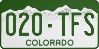 CO license plate 020TFS