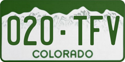 CO license plate 020TFV