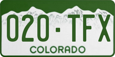 CO license plate 020TFX