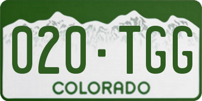 CO license plate 020TGG
