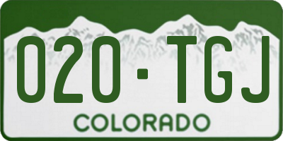 CO license plate 020TGJ