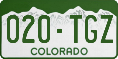CO license plate 020TGZ