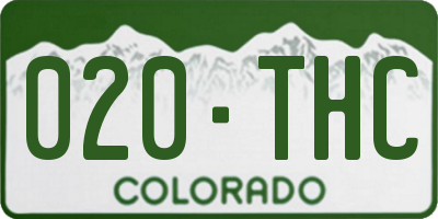 CO license plate 020THC