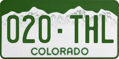 CO license plate 020THL