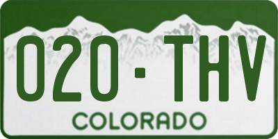 CO license plate 020THV