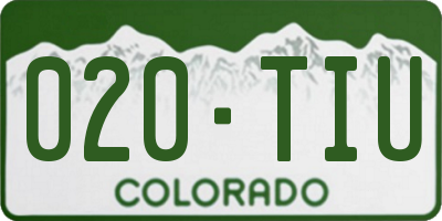 CO license plate 020TIU