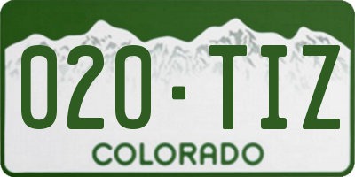 CO license plate 020TIZ