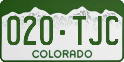 CO license plate 020TJC