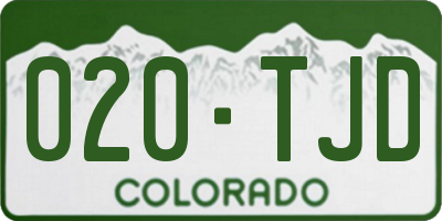 CO license plate 020TJD