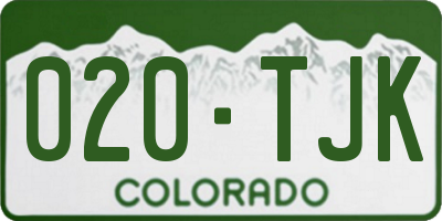 CO license plate 020TJK