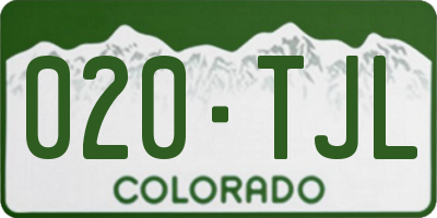 CO license plate 020TJL