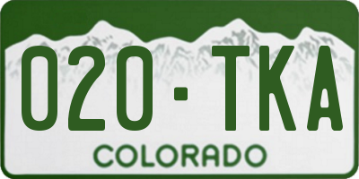 CO license plate 020TKA