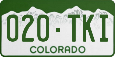 CO license plate 020TKI