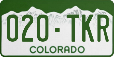 CO license plate 020TKR