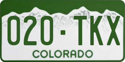 CO license plate 020TKX