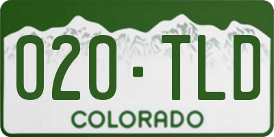 CO license plate 020TLD