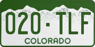 CO license plate 020TLF