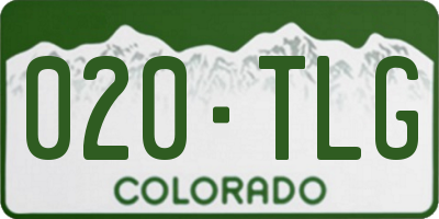 CO license plate 020TLG