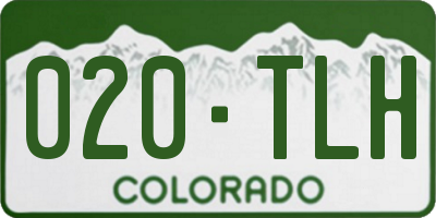 CO license plate 020TLH