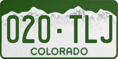 CO license plate 020TLJ