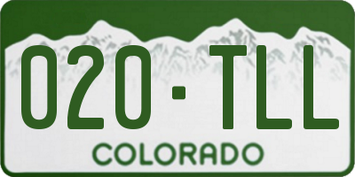 CO license plate 020TLL