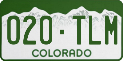CO license plate 020TLM