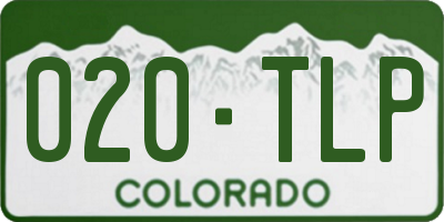 CO license plate 020TLP