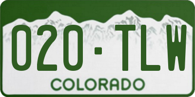CO license plate 020TLW