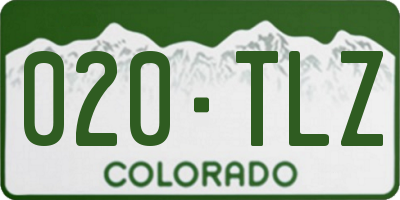 CO license plate 020TLZ