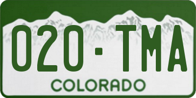 CO license plate 020TMA