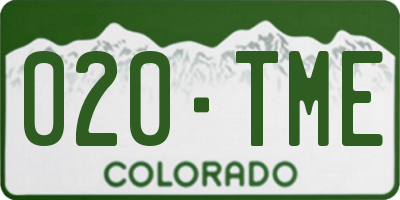 CO license plate 020TME