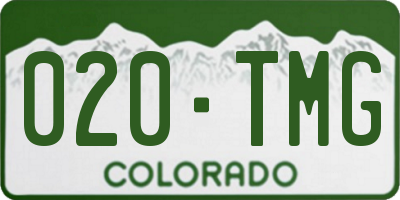 CO license plate 020TMG