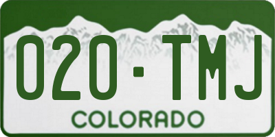 CO license plate 020TMJ