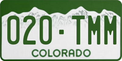 CO license plate 020TMM