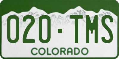 CO license plate 020TMS