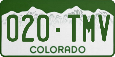 CO license plate 020TMV
