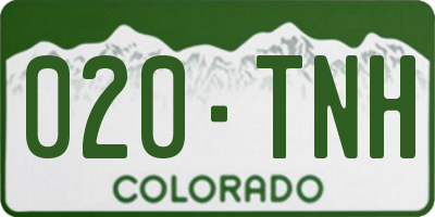 CO license plate 020TNH