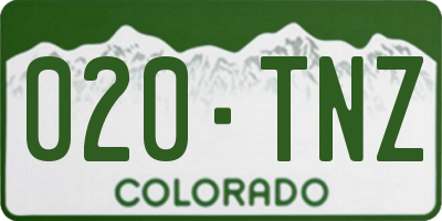 CO license plate 020TNZ