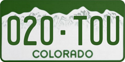 CO license plate 020TOU